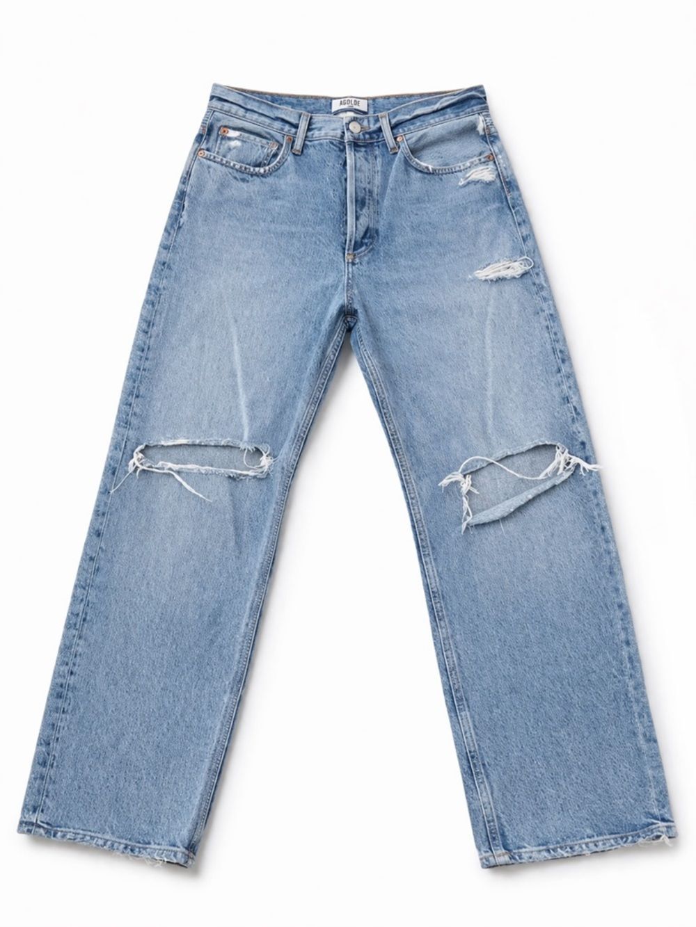 AGOLDE 90s Jean Distressed Straight Leg Denim – Size 28 – Organic Cotton